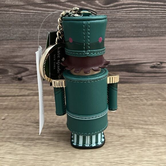 Kate Spade Nutcracker Keychain Green Bag Charm Christmas Holiday Stocking Stuffe - Picture 5 of 11